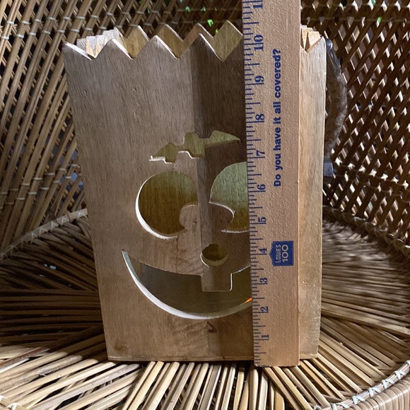 Creepy and Cute Solid Wood Frankenstein’s Monster Rope Handled Kooky Luminary 🎃 - Picture 15 of 16